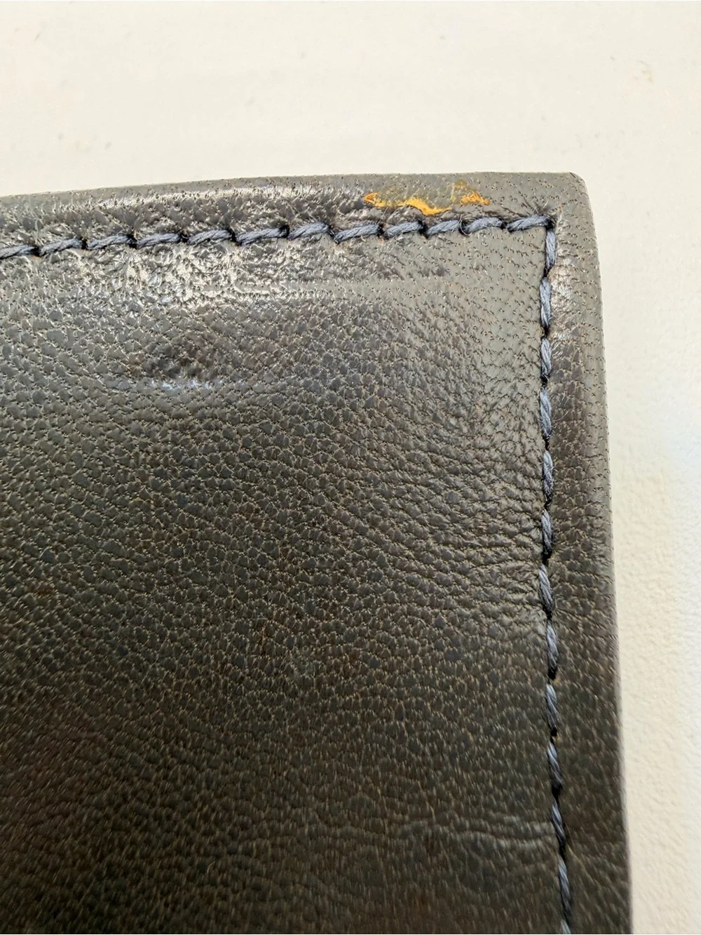 Genuine Leather Grey Minimalist Bi Fold Slim Billfold Wallet